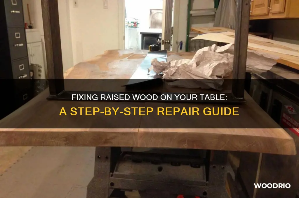 how to fix raised wood on table