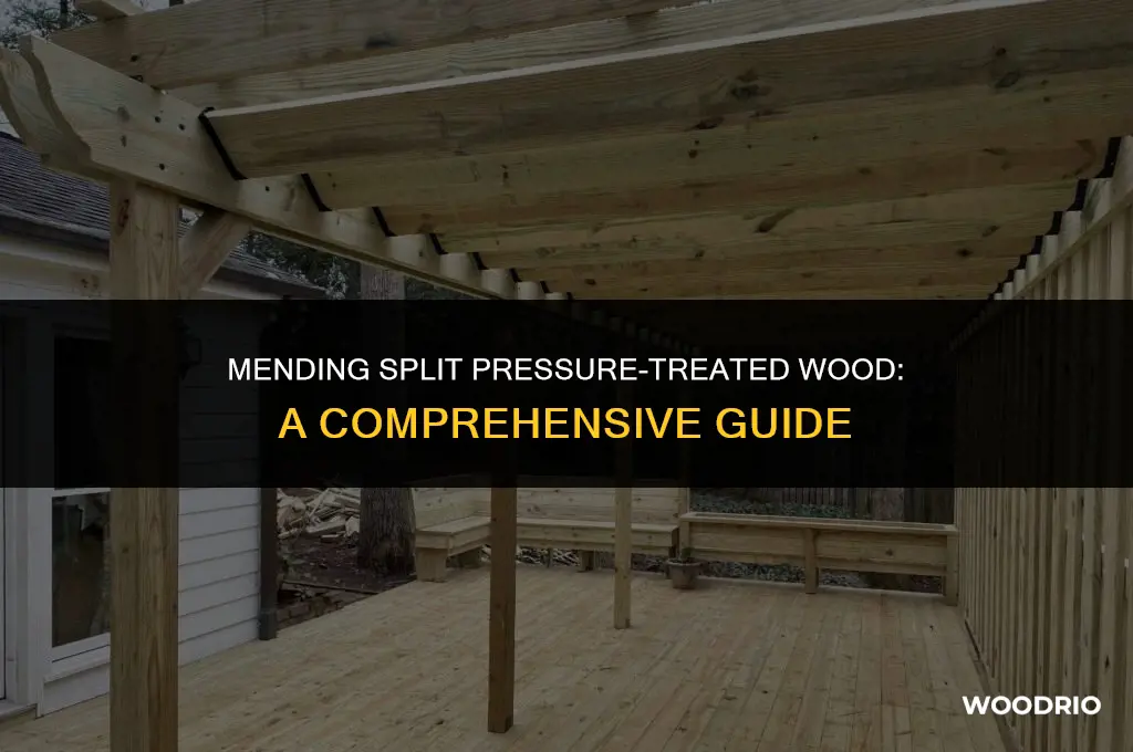 how to fix split pressure treated wood