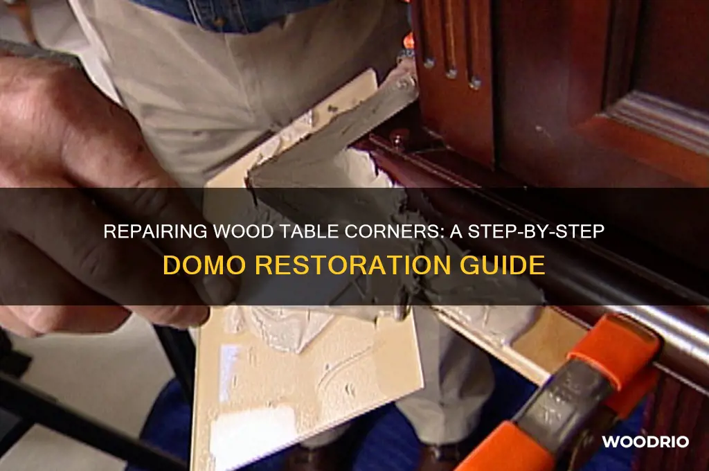how to fix the corner of a wood table domo
