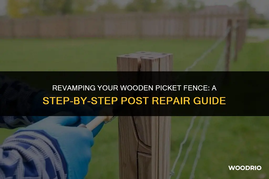 how to fix wooden picket fence to post