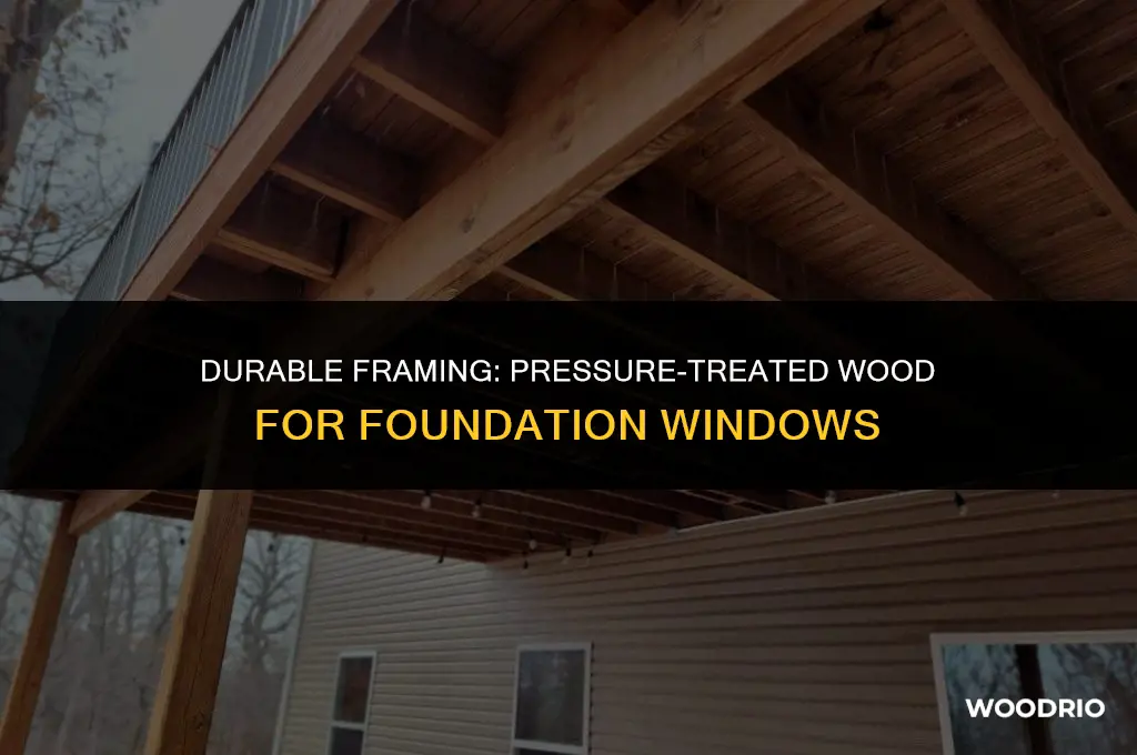 how to frame foundation window with pressure treated wood