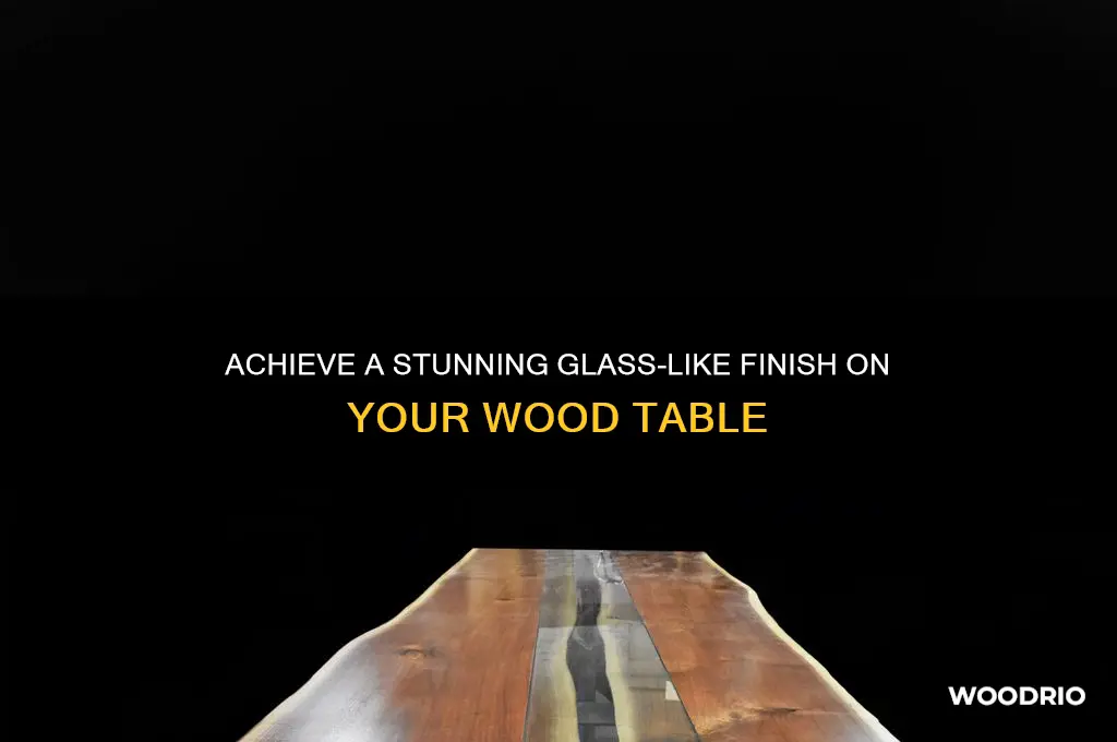 how to give a wood table a glass like finish