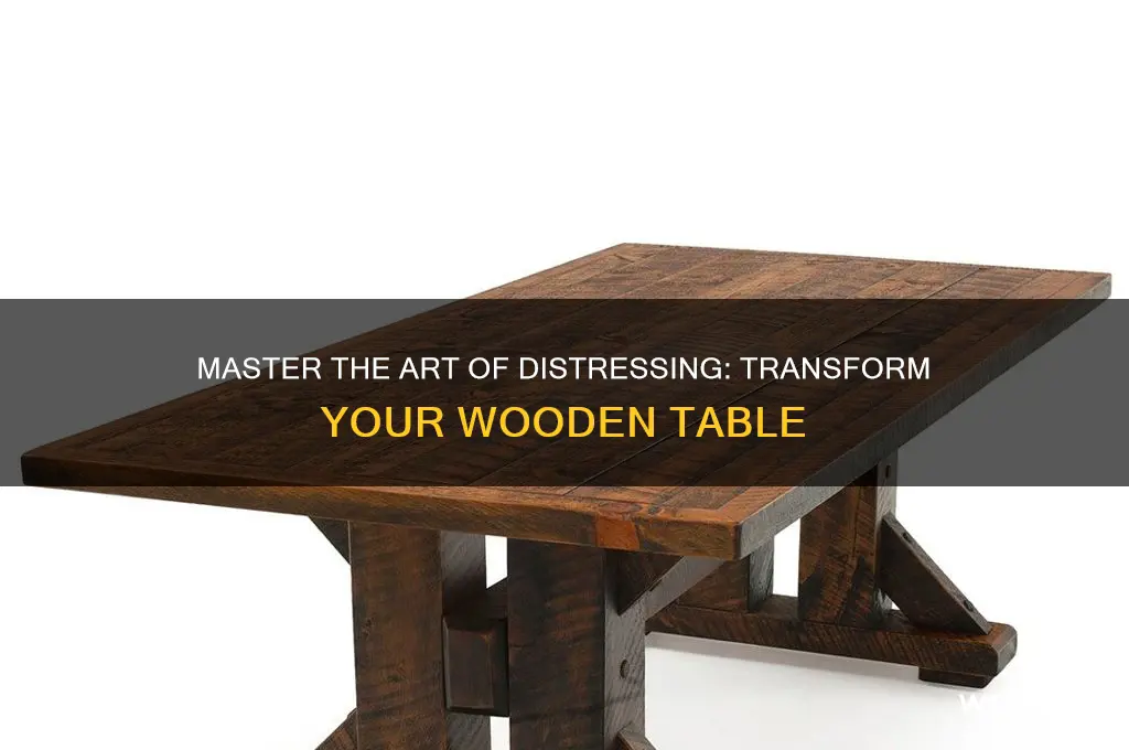 how to give a wooden table a distressed look