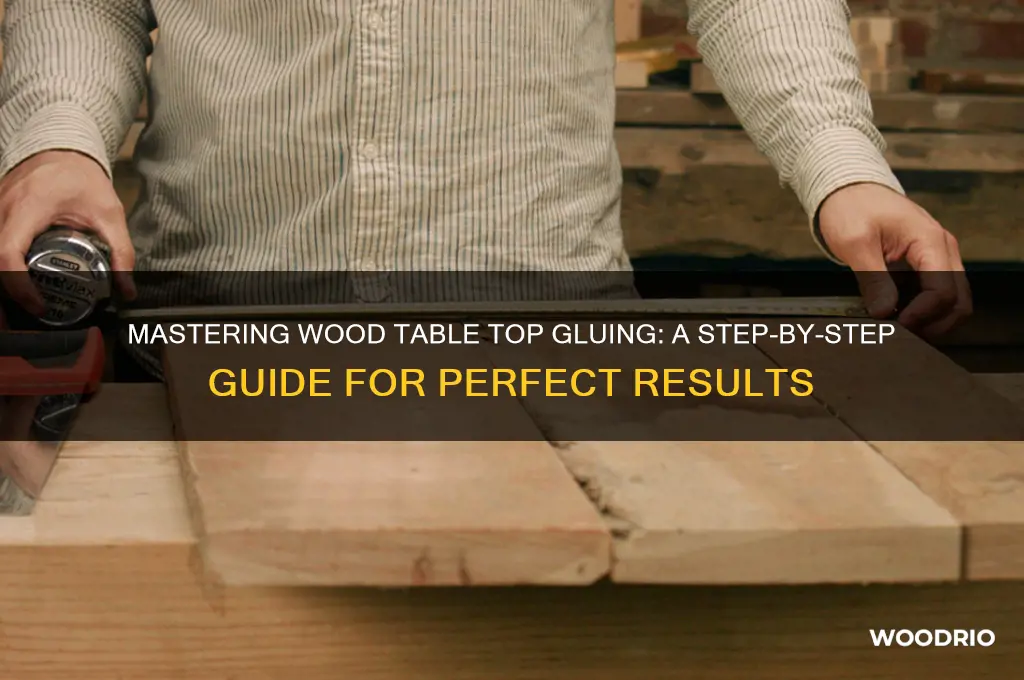 how to glue a wood table top