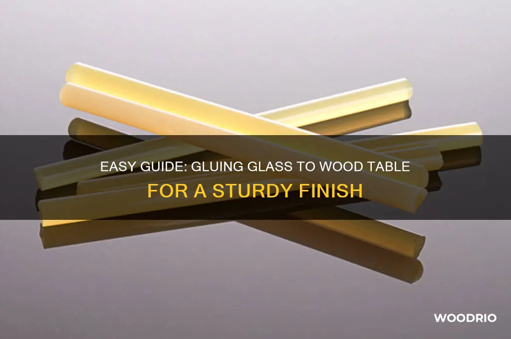 how to glue glass to wood table