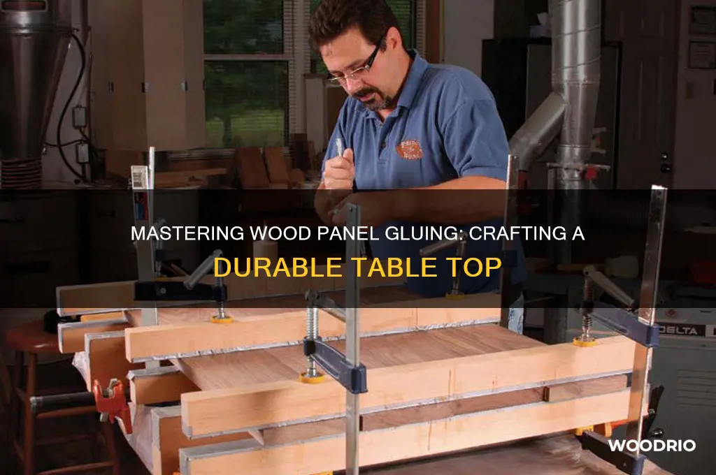 how to glue wood panels together for table top