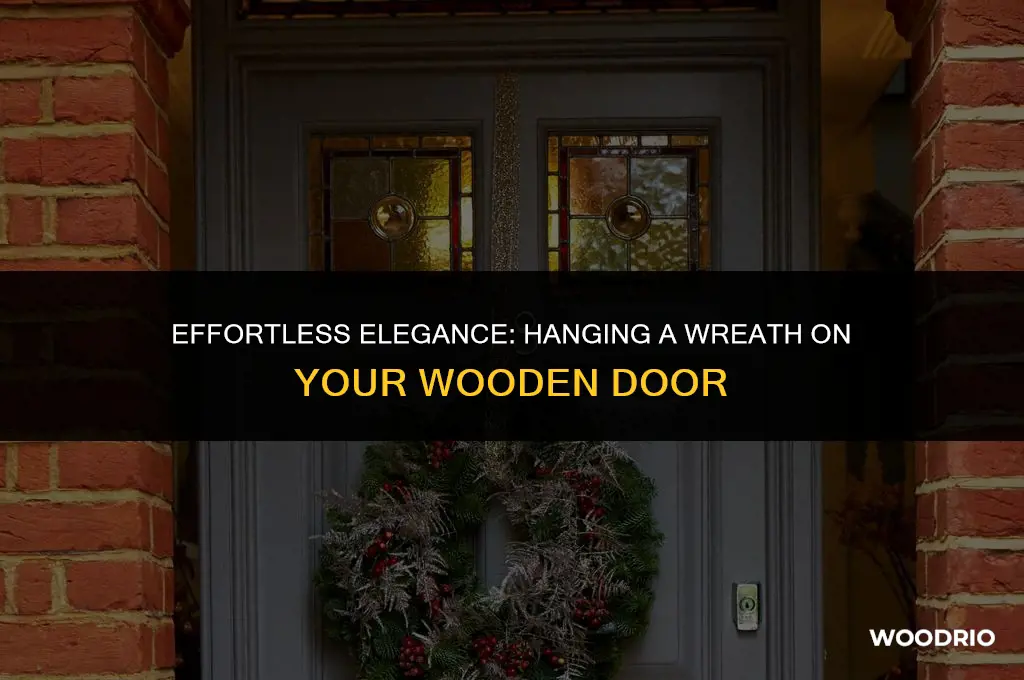 how to hang a wreath on a wooden door