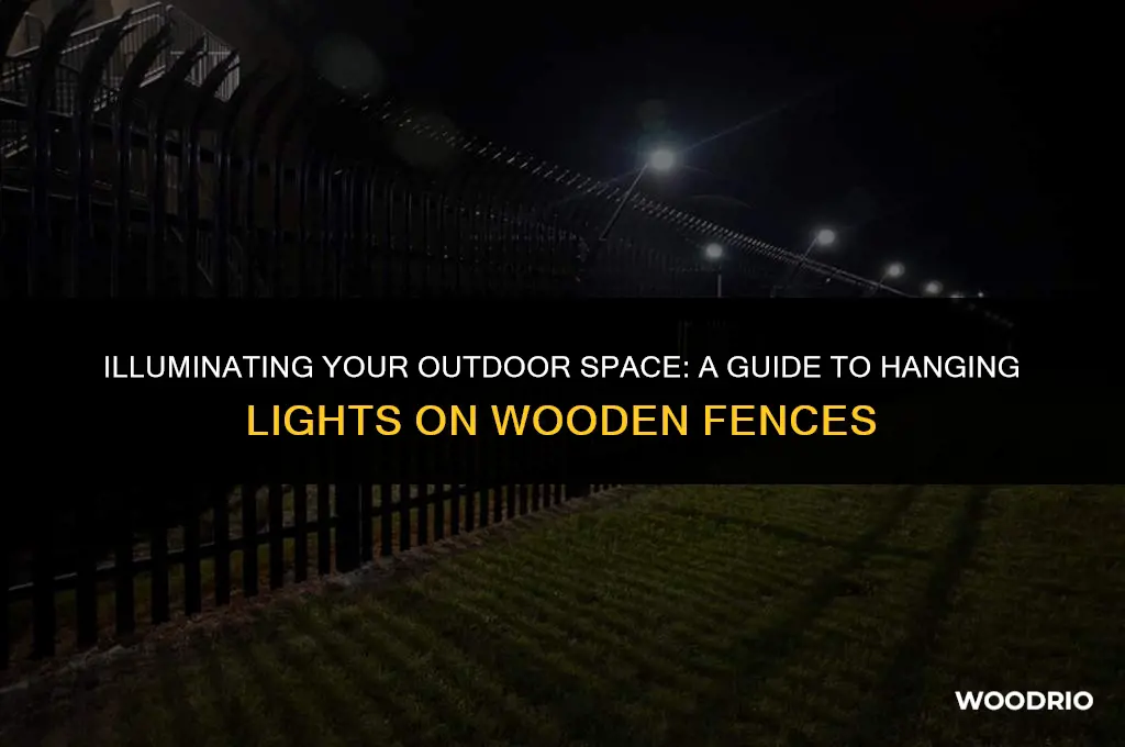 how to hang lights from wooden fence