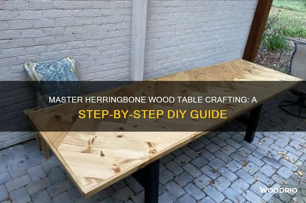 how to herringbone wood table