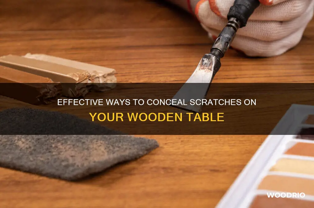 how to hide scratches on wood table