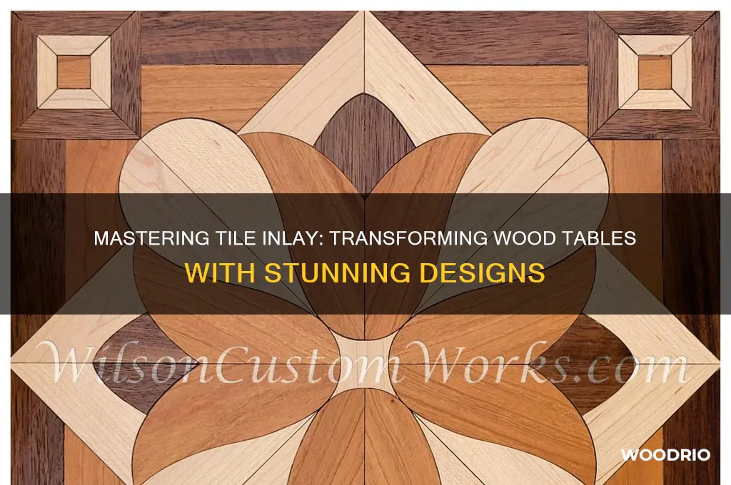 how to inlay tile into wood table