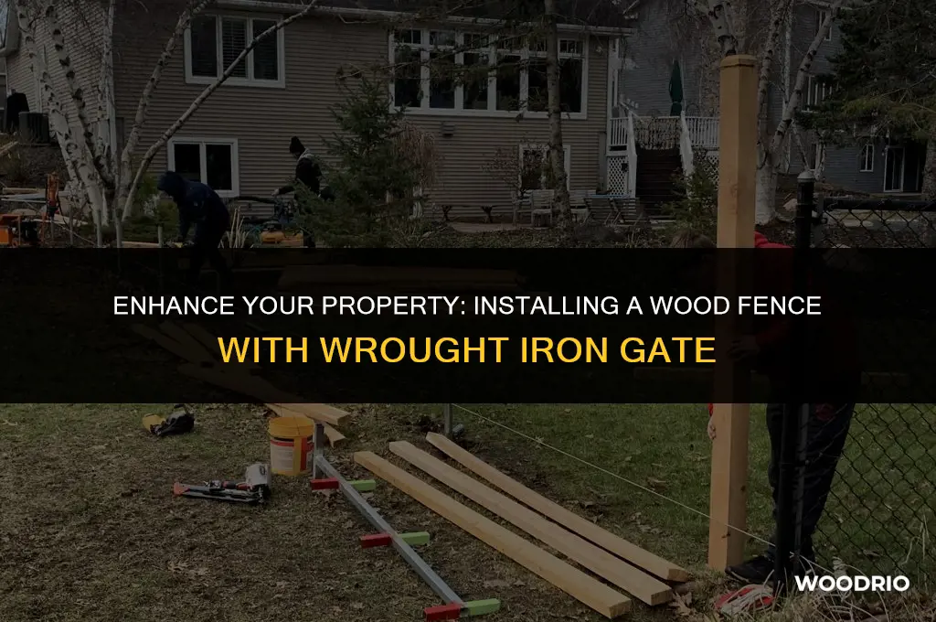 how to install a wood fence with wrough iron gate