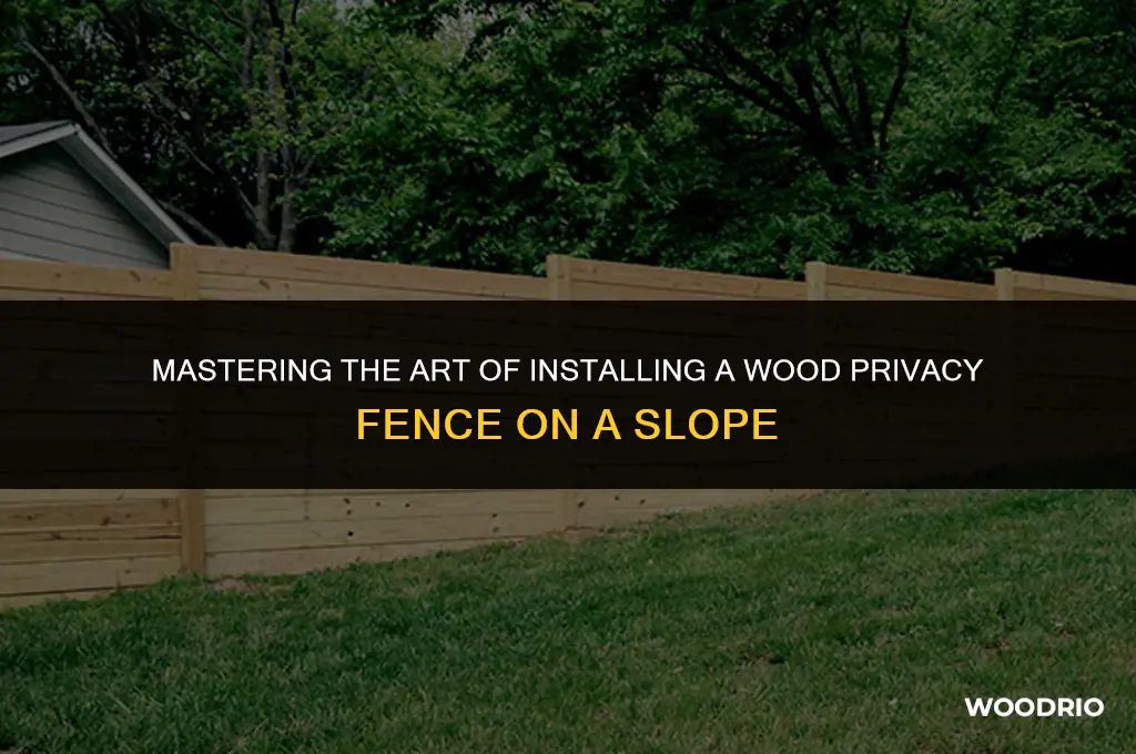 how to install a wood privacy fence on a slope