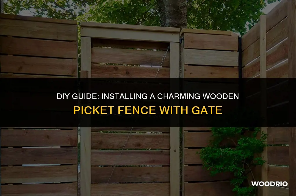 how to install a wooden picket fence with gate