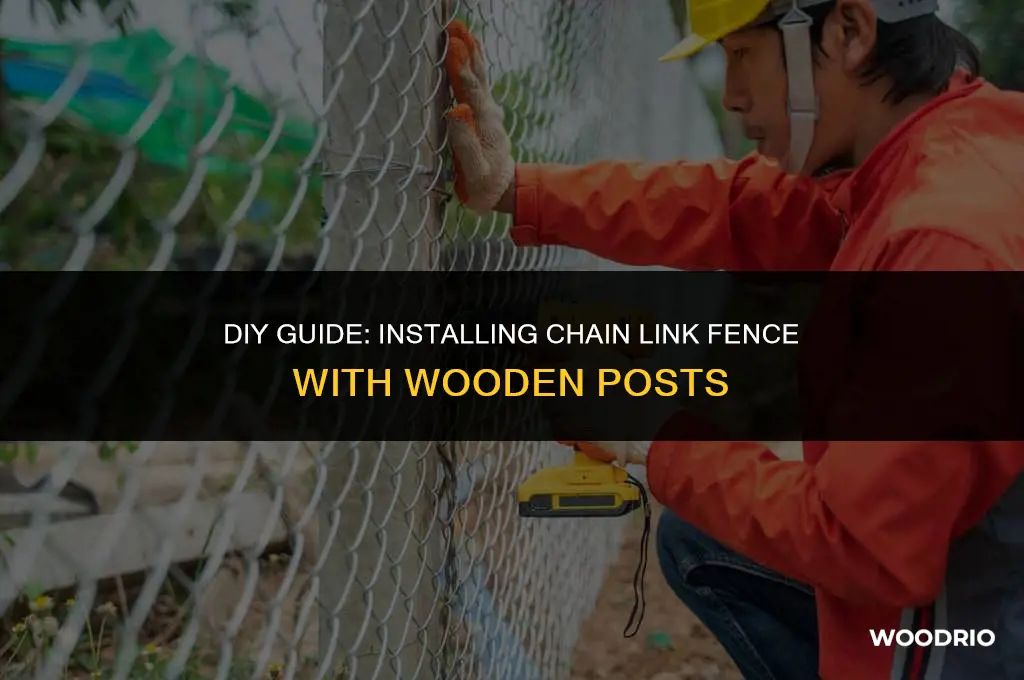 how to install chain link fence wood posts