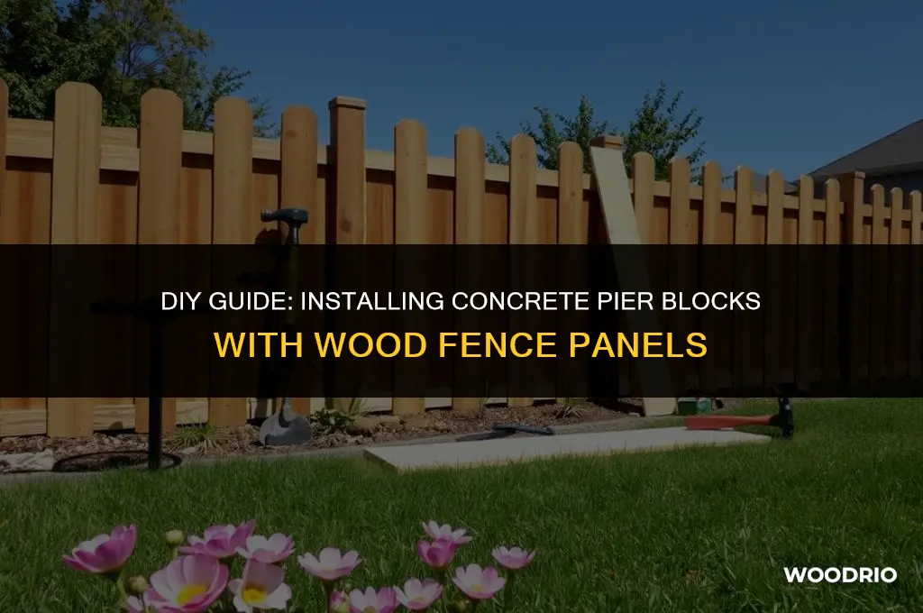 how to install concrete pier blocks with wood fence panels