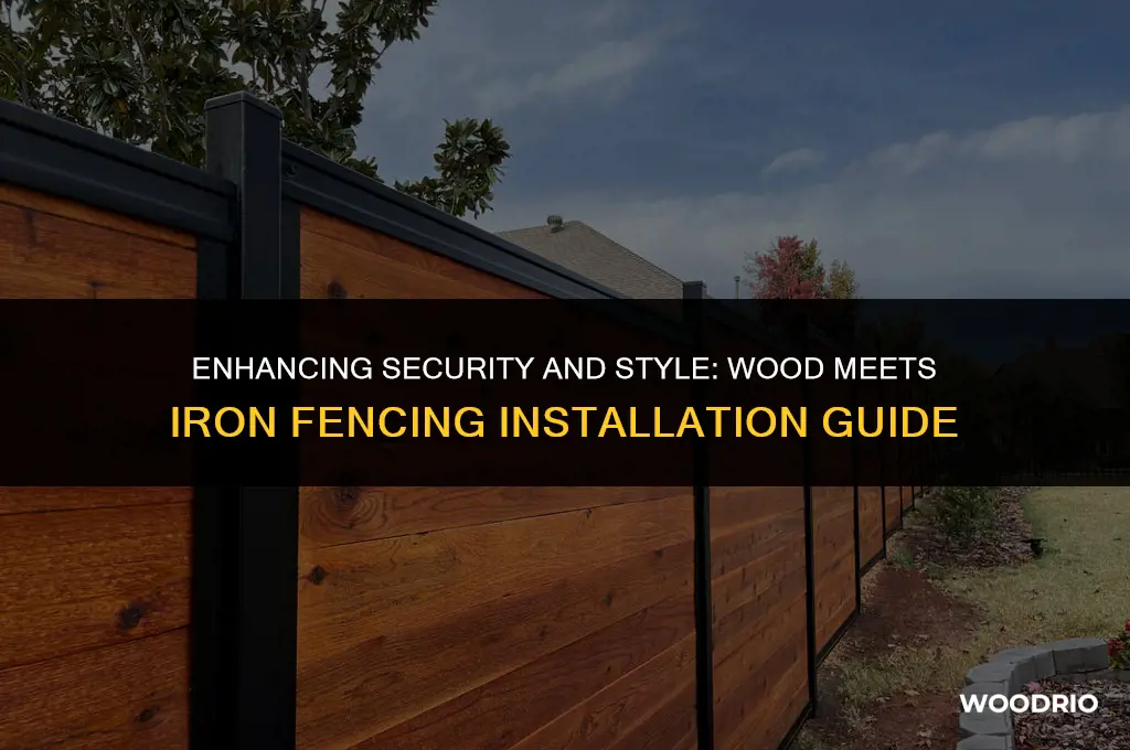 how to install wood fence on iron fence