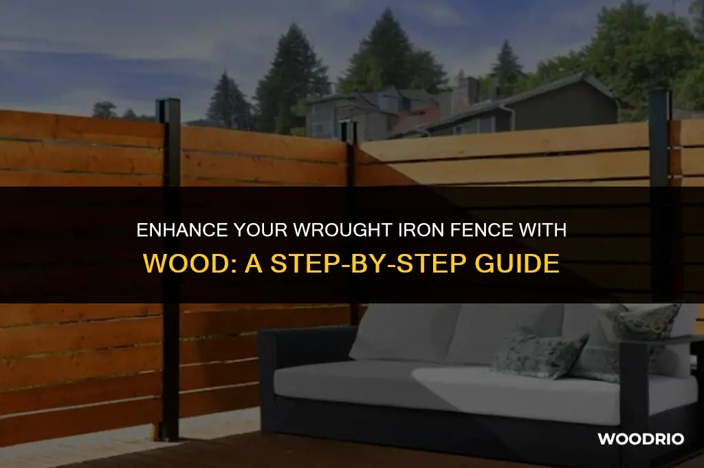 how to install wood on wrought iron fence