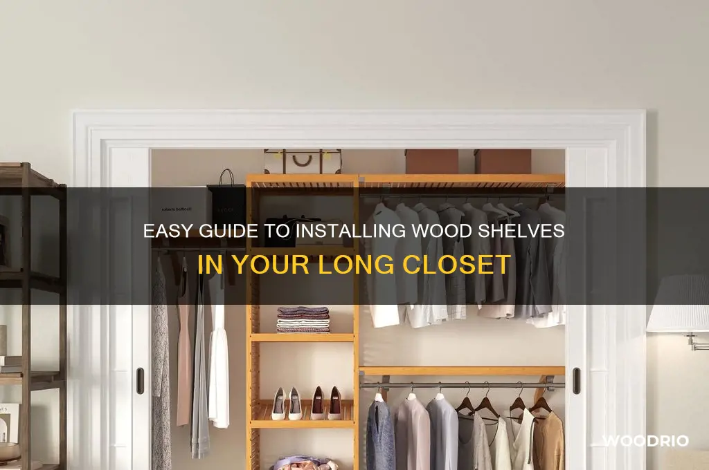 how to install wood shelves in a long closet
