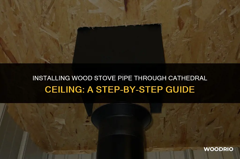 how to install wood stove pipe through cathedral ceiling