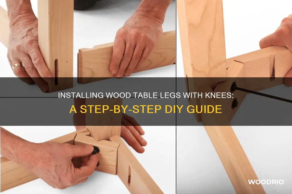 how to install wood table legs with knees