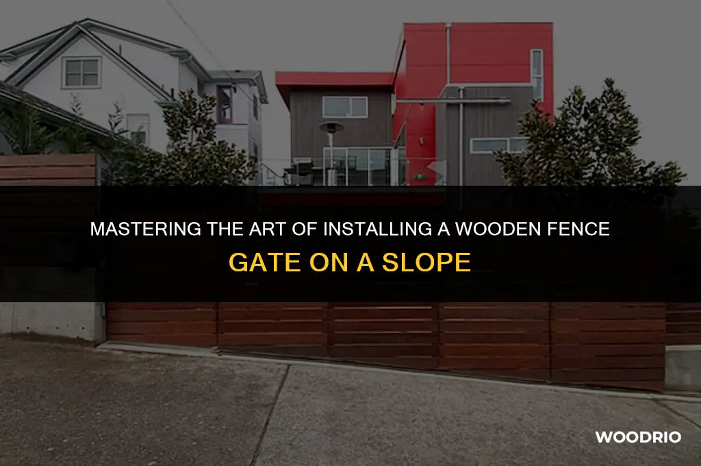 how to install wooden fence gate on slope