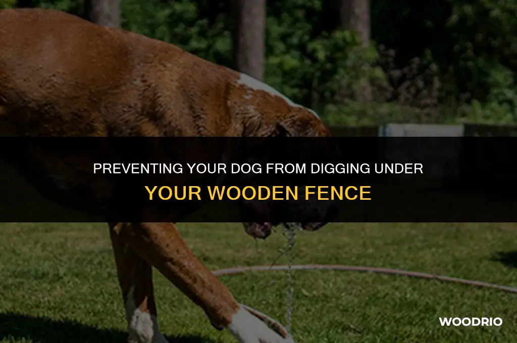 how to keep dog from digging under wood fence