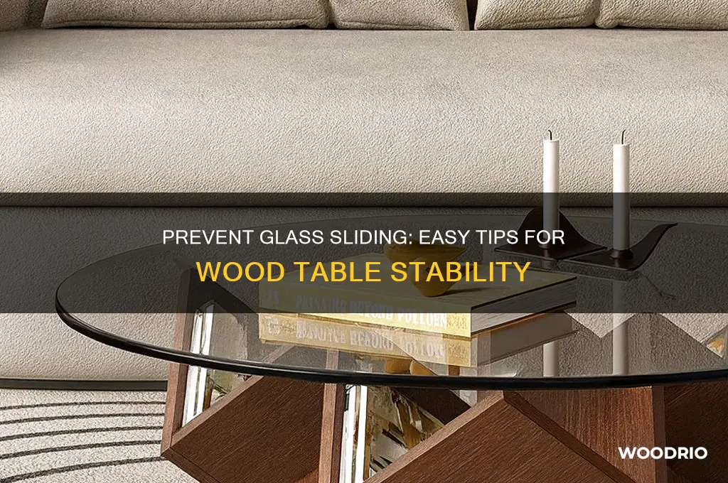 how to keep glass from sliding on wood table