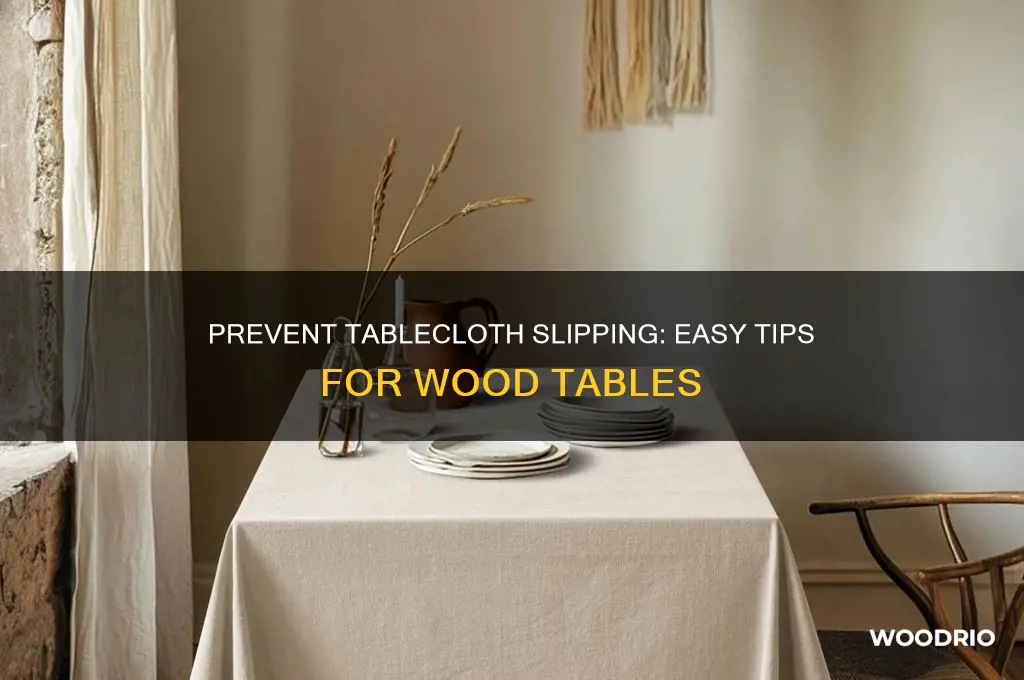 how to keep tablecloth from sliding on wood table