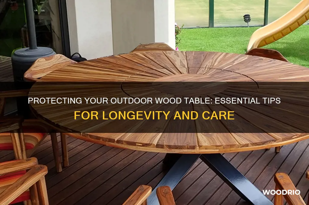 how to keep wood table outside