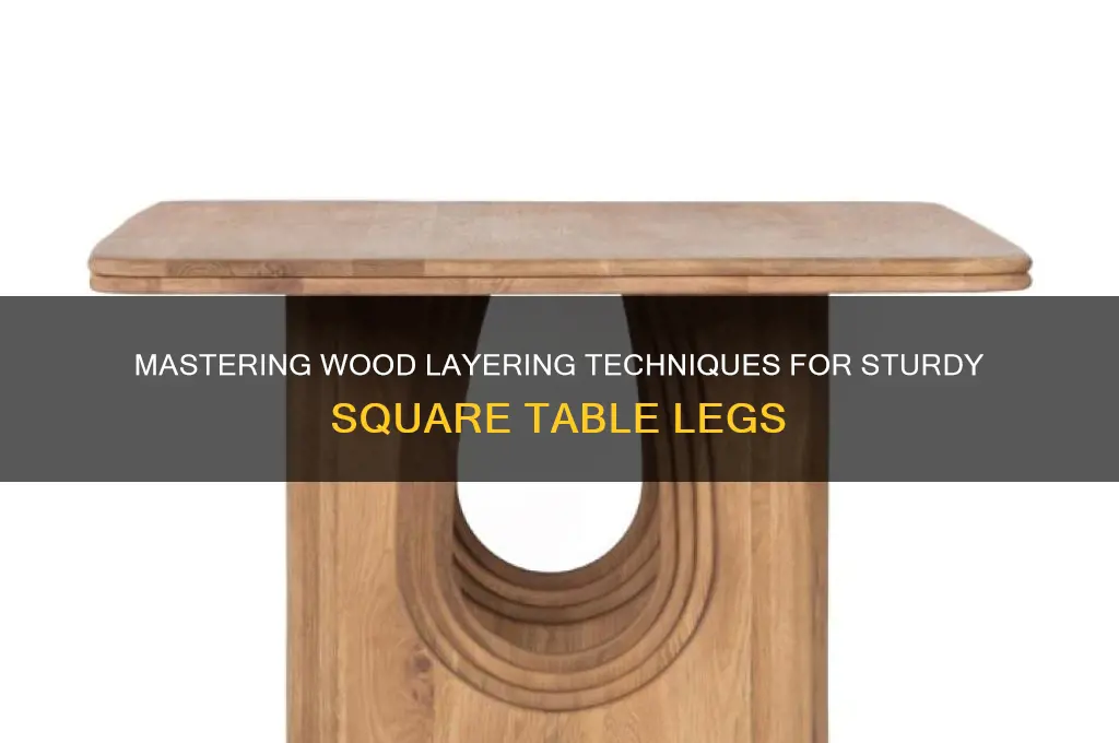 how to layer wood to make square table legs