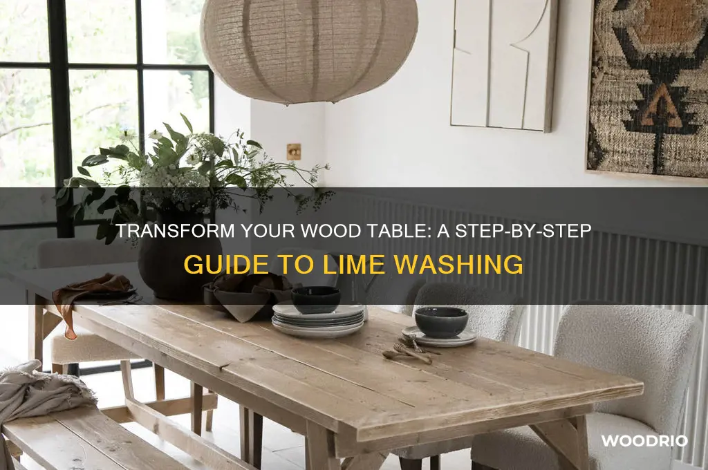 how to lime wash a wood table