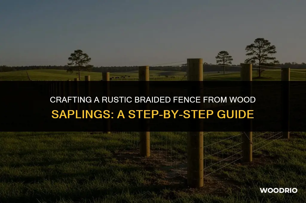 how to make a braided fence of wood saplings