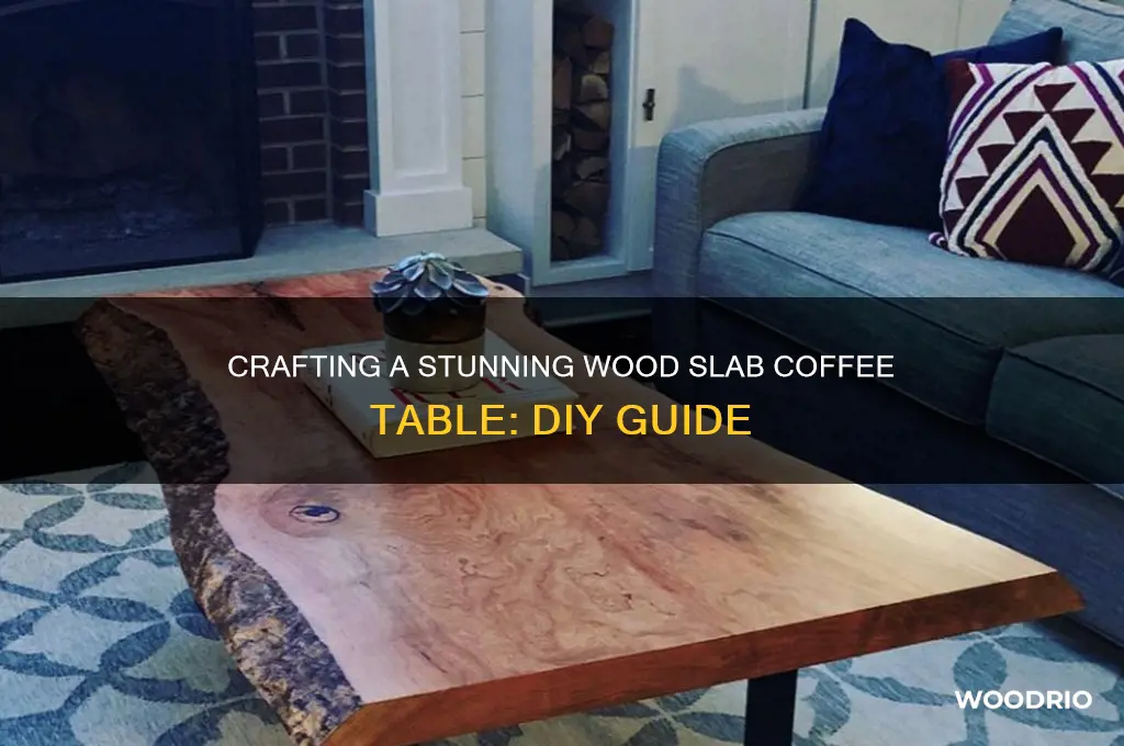 how to make a coffee table from wood slab