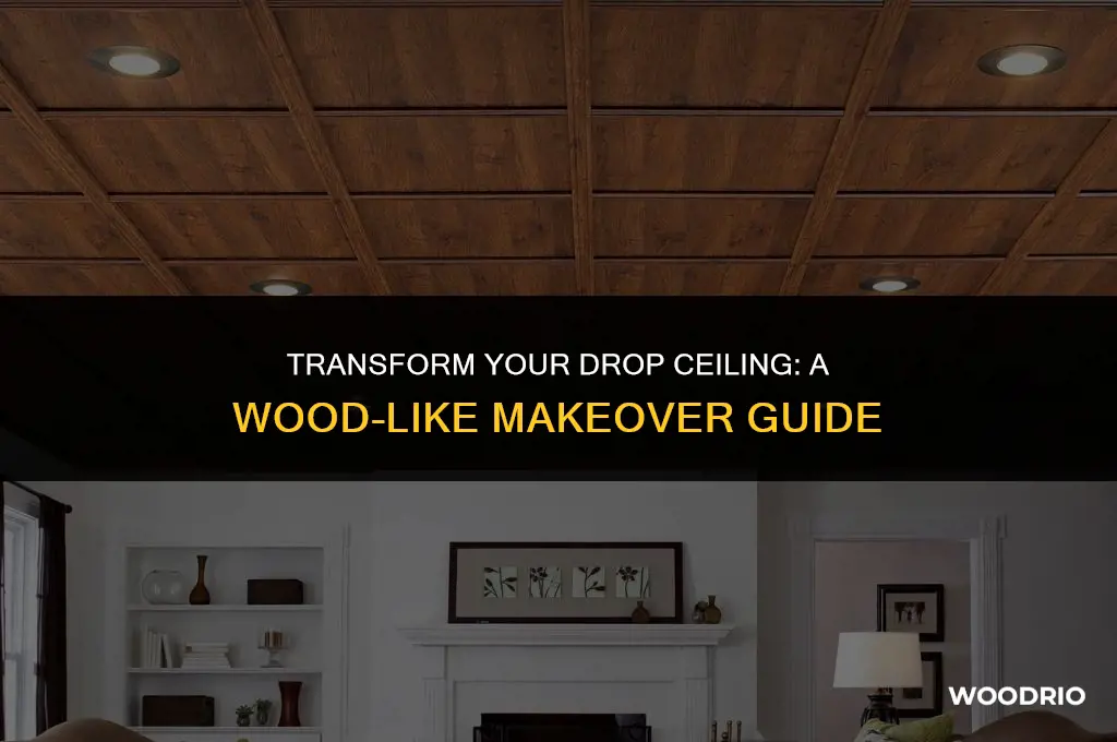 how to make a drop ceiling look like wood