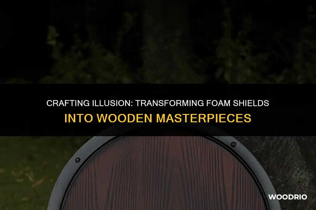 how to make a foam shield look like wood