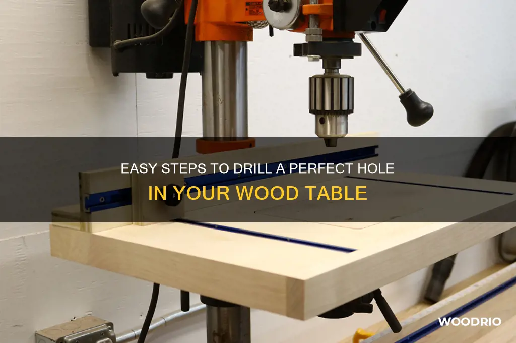 how to make a hole in wood table