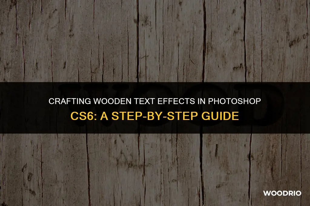 how to make a letter look like wood cs6
