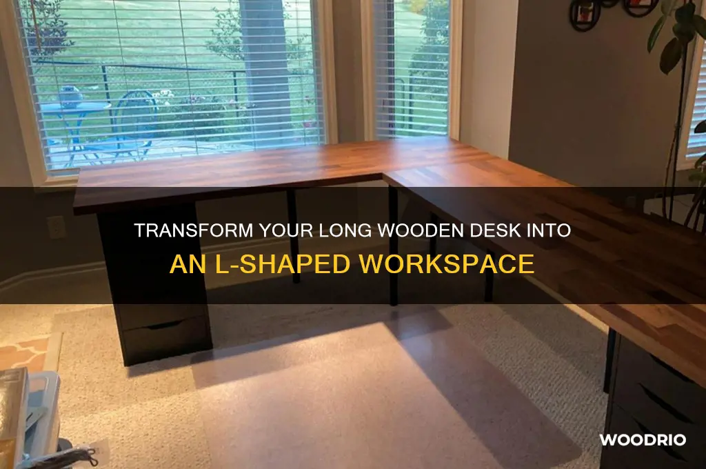 how to make a long wooden desk into l shaped