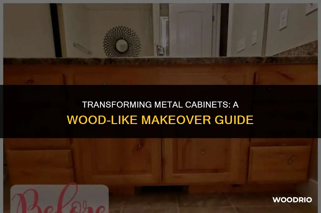 how to make a metal cabinet look like wood