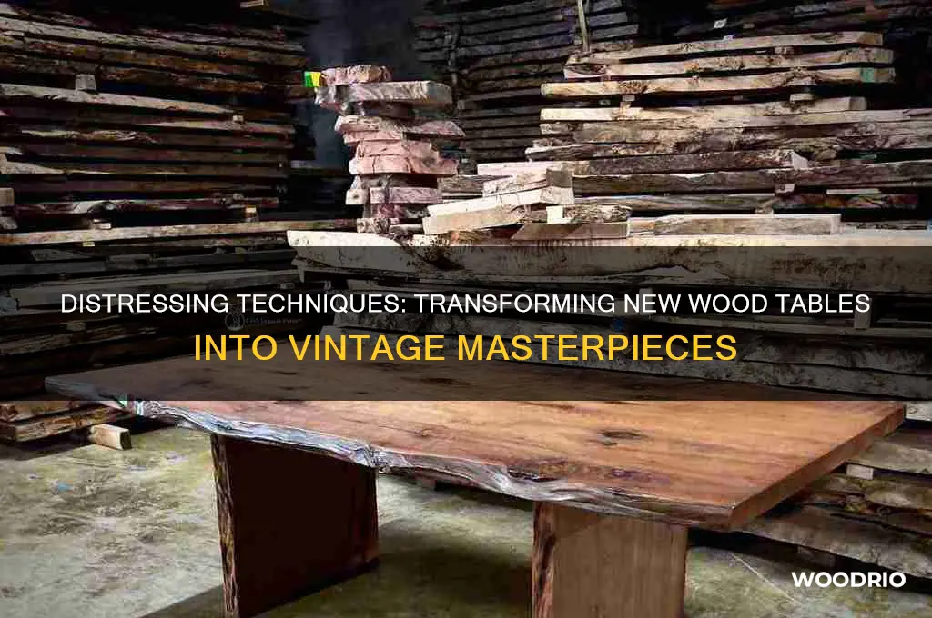 how to make a new wood table look old