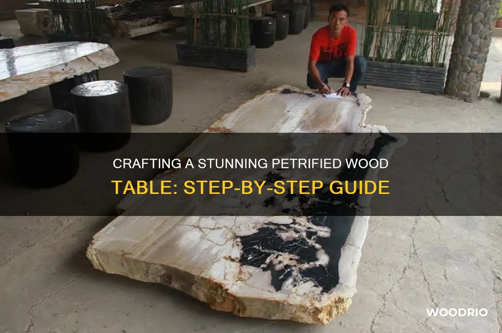 how to make a petrified wood table