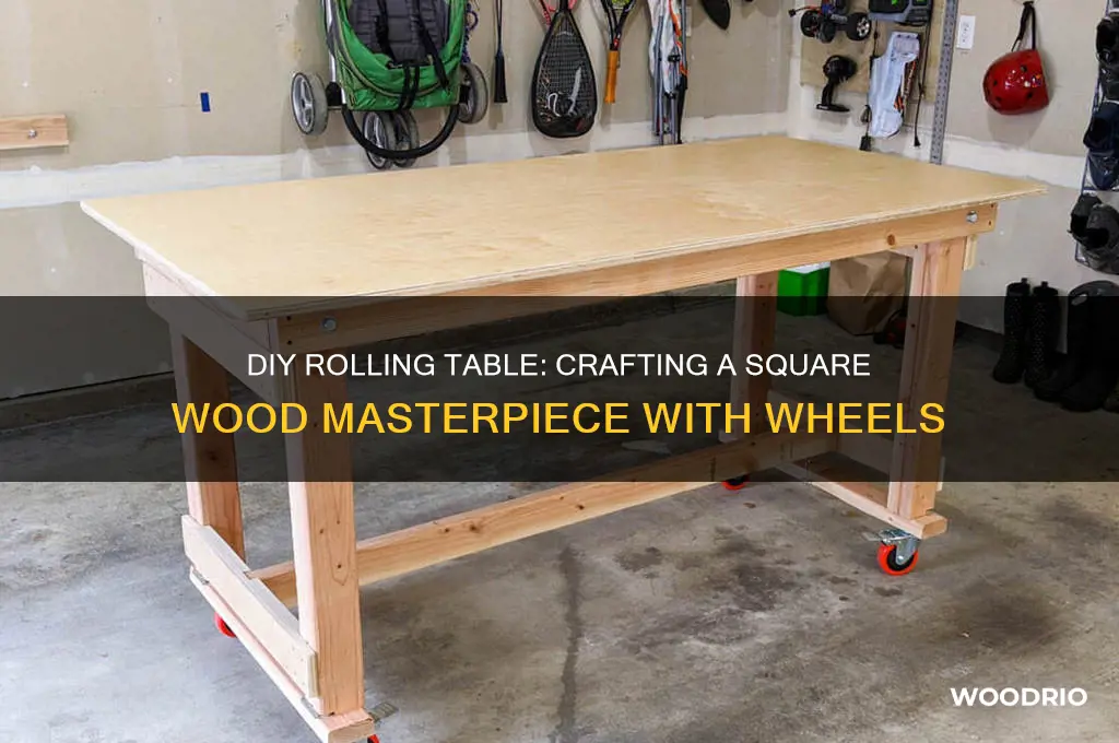 how to make a rolling table out of square wood