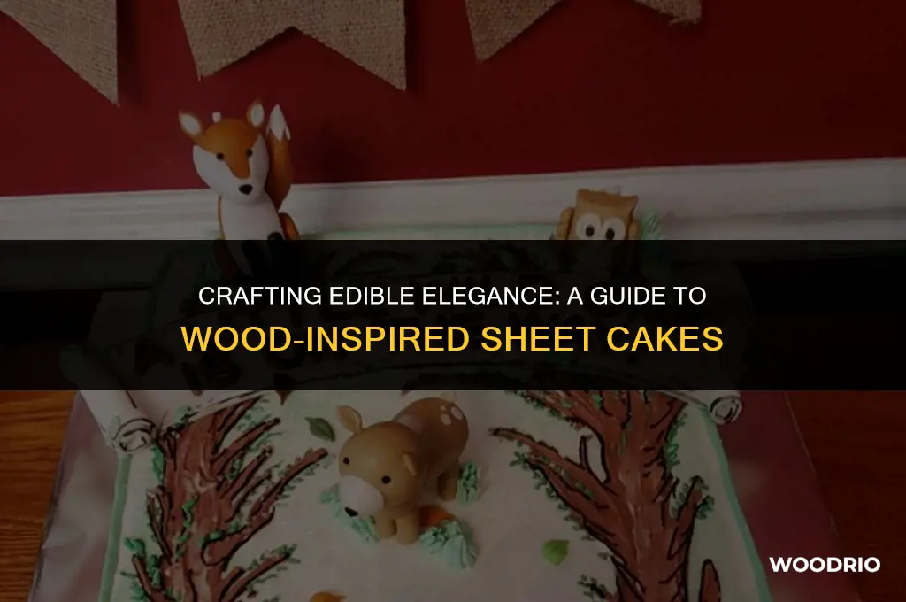 how to make a sheet cake look like wood