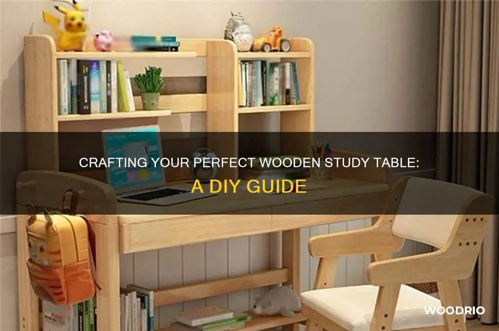 how to make a study table in wood
