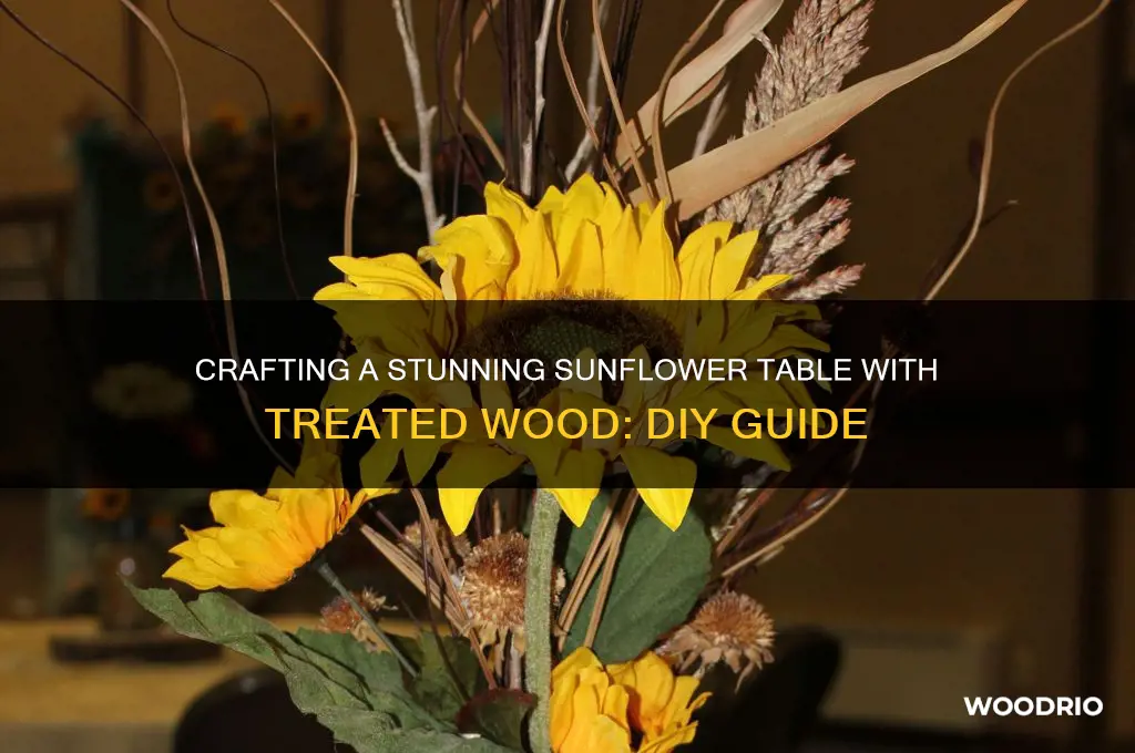how to make a sunflower table with treated wood
