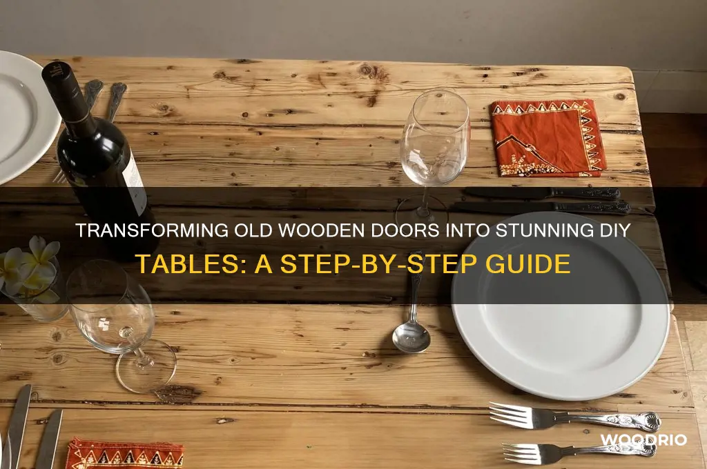 how to make a table from a wooden door