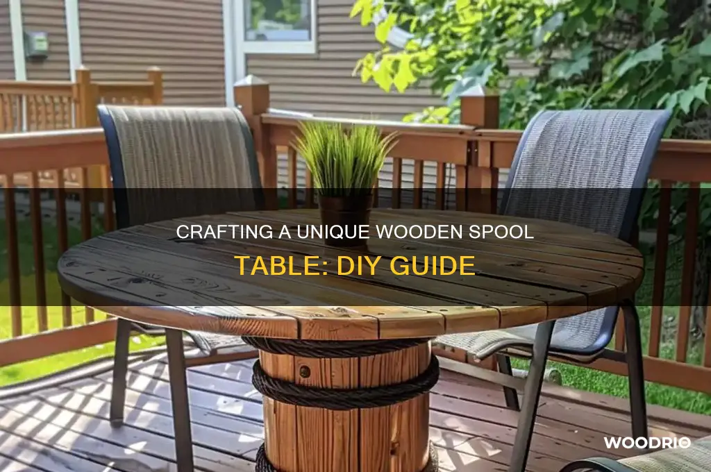 how to make a table out of a wooden spool