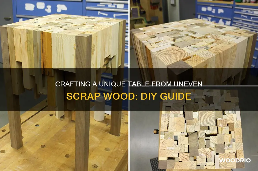 how to make a table out of uneven scrap wood