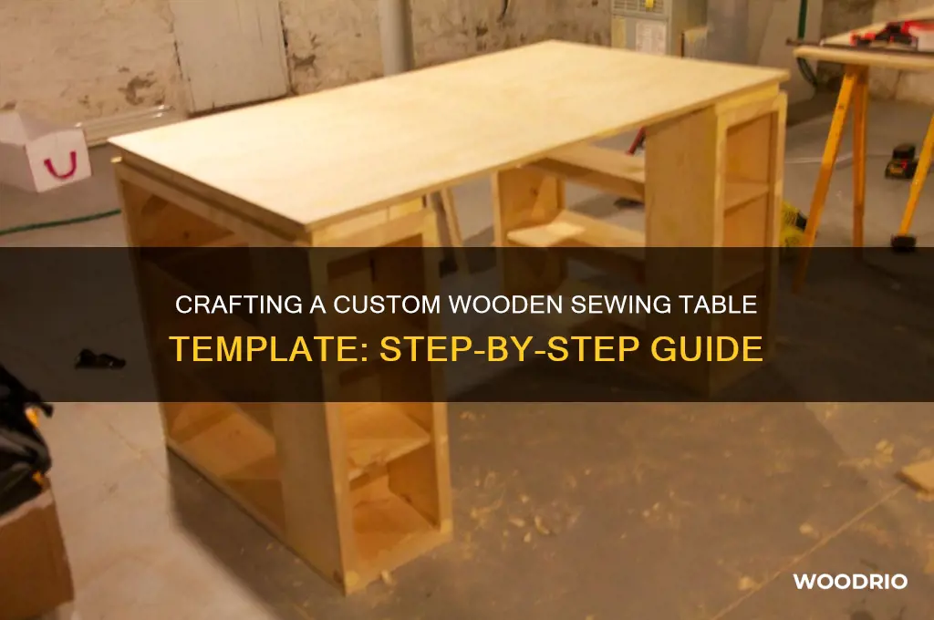 how to make a template for a wooden sewing table